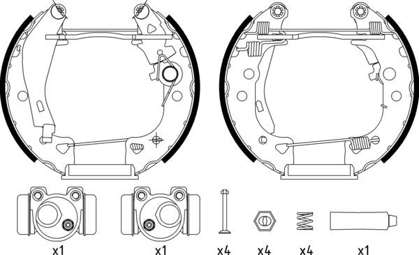 Mintex Brake Shoe Kits fits -Citroën Peugeot MSP082 (also fits other vehicles)