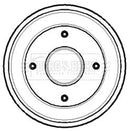 Borg & Beck Brake Drum (Single) -BBR7099
