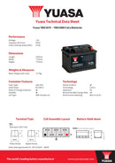 Yuasa YBX1075 CaCa Car Battery - 1075