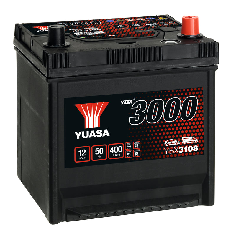 Yuasa YBX3108 - 3108 SMF Car Battery - 4 Year Warranty