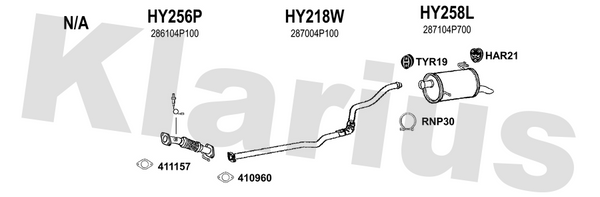 Klarius HY256P - Front Pipe  - Fits Hyundai i20 1.2