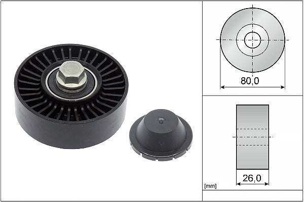 INA Deflection/Guide Pulley - V-Ribbed Belt - Part No - 532051210