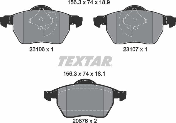 Textar Brake Pad Set - 2310601