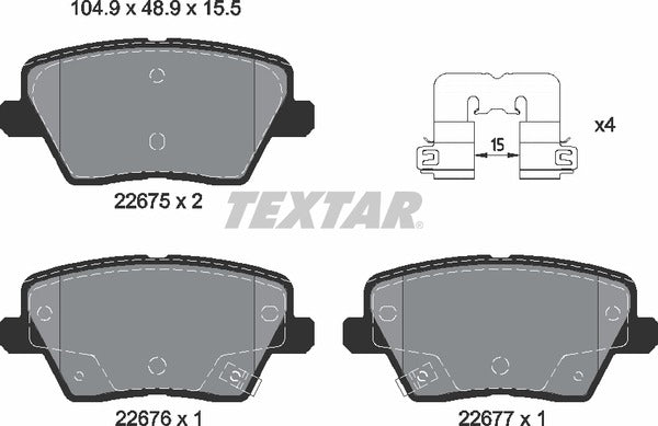 Textar Brake Pad Set - 2267501