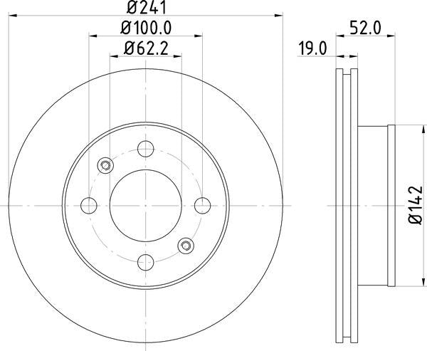 Mintex Brake Discs fits -Hyundai V290:6 MDC1570 (also fits other vehicles)