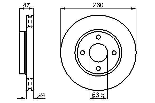 Bosch Brake Disc Pair Part No - 0986478170
