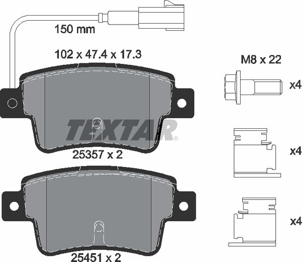 Textar Brake Pad Set - 2535701