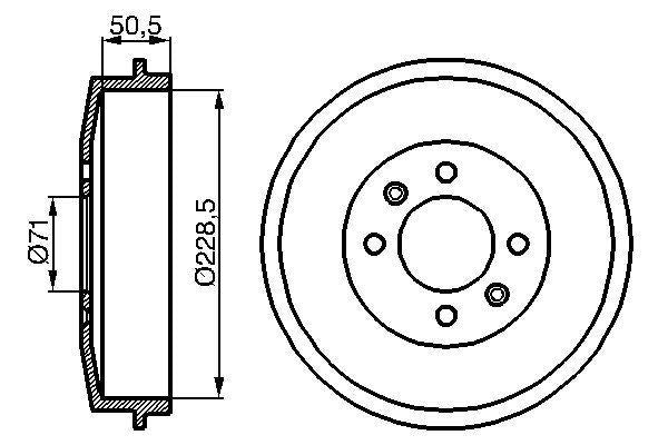 Bosch Brake Drum (Pair) Db135 - 0986477060