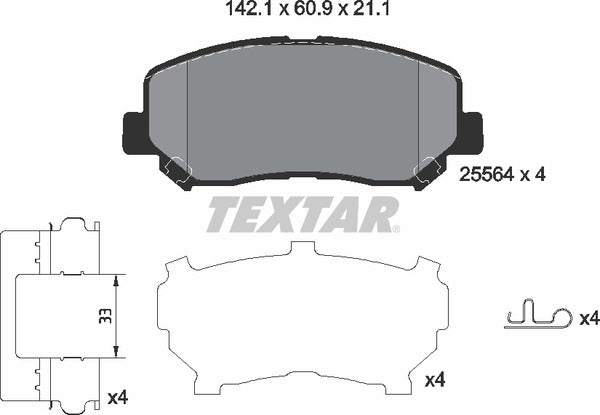 Textar Brake Pad Set - 2556403