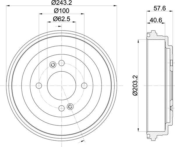 Mintex Brake Drum (Single) fits -Hyundai Kia MBD339 (also fits other vehicles)