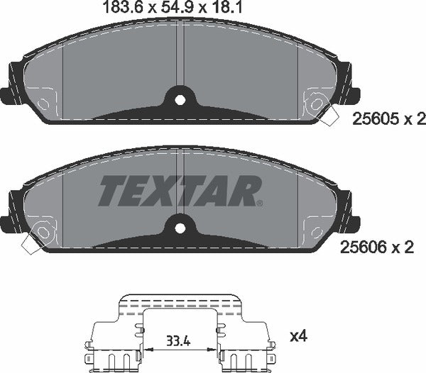 Textar Brake Pad Set - 2560501