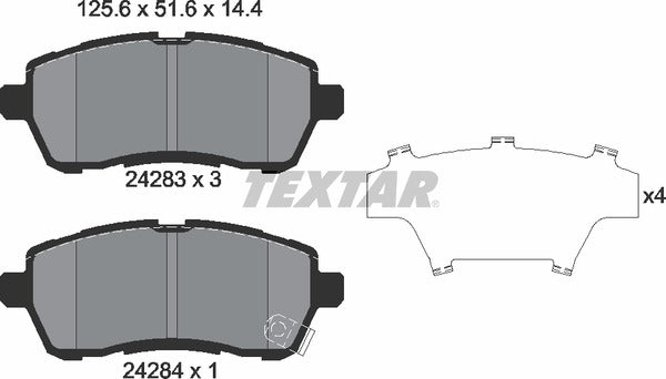 Textar Brake Pad Set - 2428314