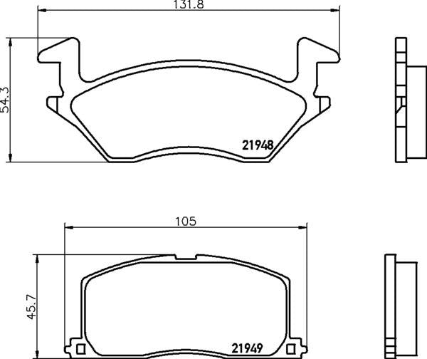 Mintex Brake Pad Set fits -Toyota MDB1504 (also fits other vehicles)