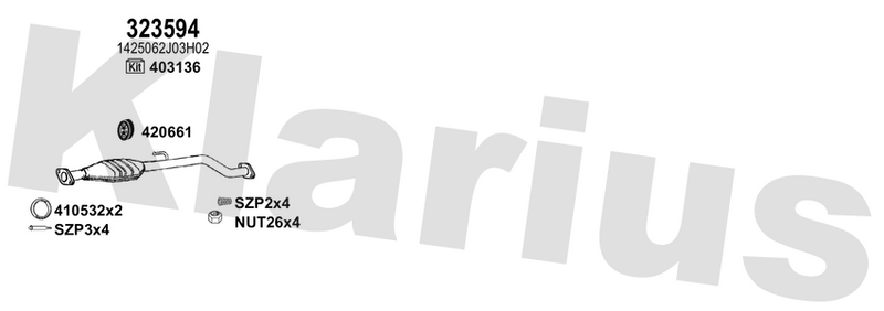 Klarius 323594 - Catalyst Type Approved  - Fits Suzuki Grand Vitara 1.6