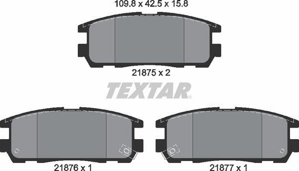 Textar Brake Pad Set - 2187501