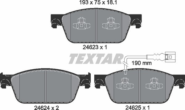 Textar Brake Pad Set - 2462301