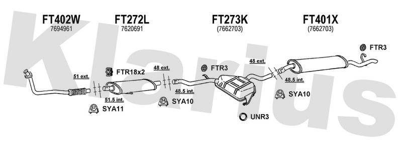 Klarius FT402W - Front Pipe  - Fits Fiat Tempra 1.9D