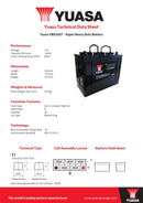 Yuasa YBX1657 Super Heavy Duty Battery - 1657