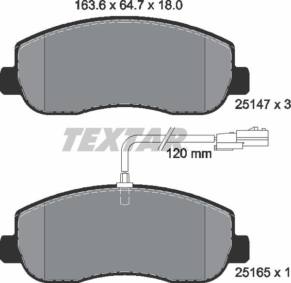 Nissan Opel Renault Vauxhall, Brake Pad Set - Textar 2514701