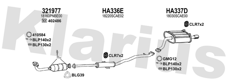 Klarius 321977 - Catalyst Type Approved Withpip  - Fits Honda CR-V 2.0i