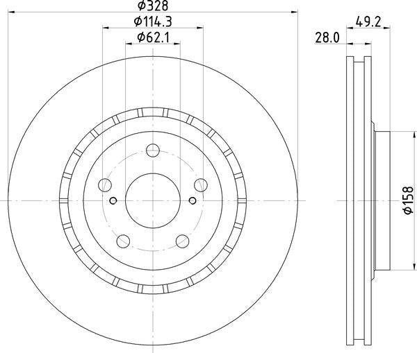 Mintex Brake Discs fits -Lexus Toyota V315:5 MDC2629 (also fits other vehicles)