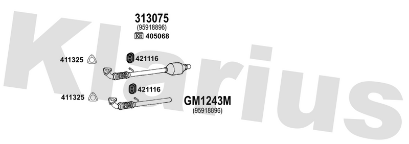 Klarius 313075 - Catalyst Type Approved  - Fits Opel Viva 1.0