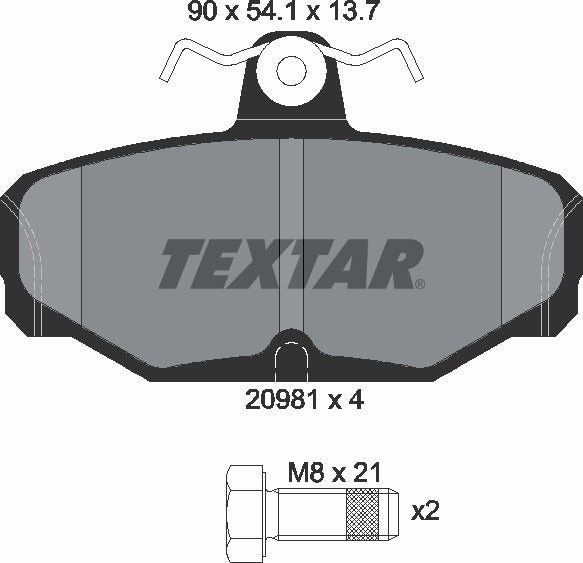 Textar Brake Pad Set - 2098101