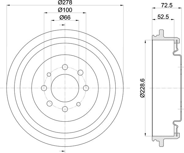 Mintex Brake Drum (Single) fits -Nissan Renault MBD043 (also fits other vehicles)
