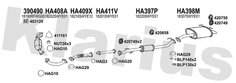 Klarius 390490 - Catalyst & Dpf Combined  - Fits Honda CR-V III 2.2I-DTEC