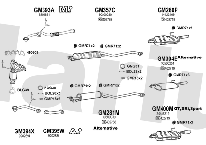Klarius GM394X - Centre Pipe  - Fits Opel Vectra 1.8i