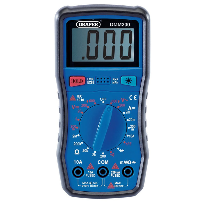 Manual-Ranging Digital Multimeter, 1 x Test Leads, 1 x Case