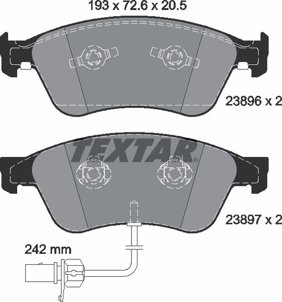 Textar Brake Pad Set - 2389601