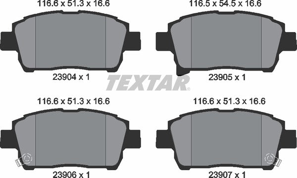 Toyota, Brake Pad Set - Textar 2390401