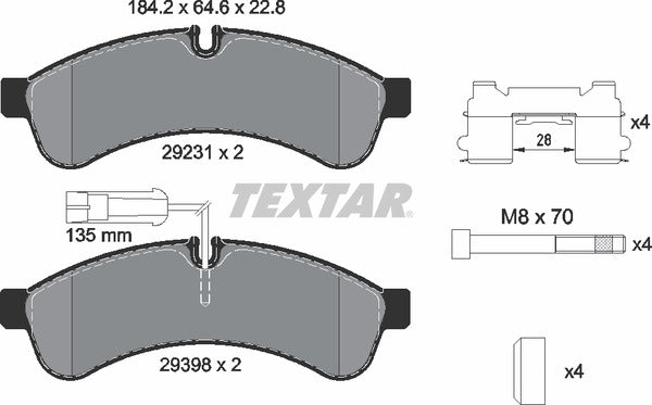 Textar Brake Pad Set - 2923103