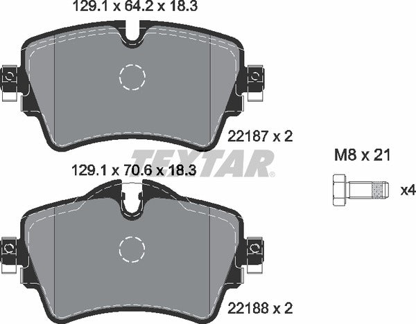 Textar Brake Pad Set - 2218701