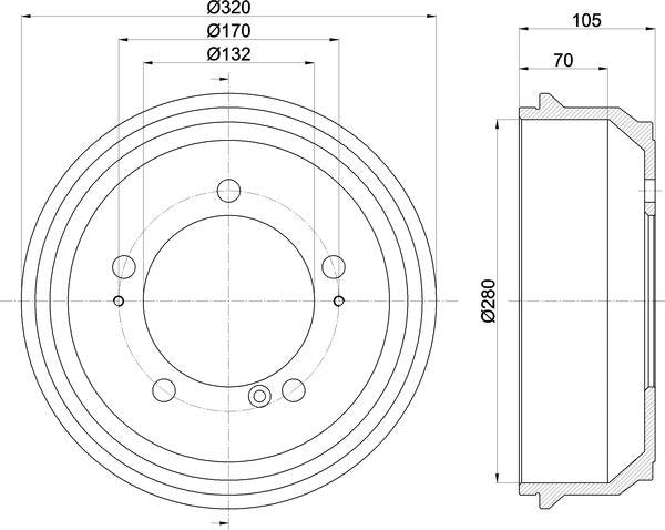 Mintex Brake Drum (Single) fits -Opel Renault Vauxhall MBD307 (also fits other vehicles)