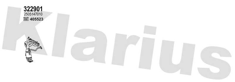 Klarius 322901 - Catalyst Type Approved Withpip  - Fits Toyota Auris 1.33VVT-i