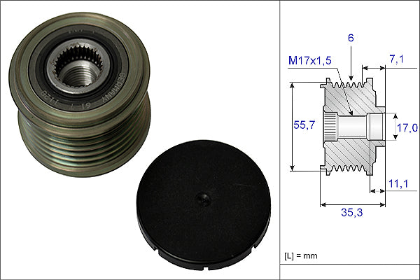 INA Alternator Freewheel Clutch - Part No - 535003710