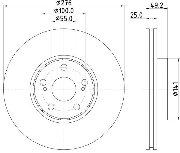 Mintex Brake Discs fits -Toyota S280:5 MDC1684 (also fits other vehicles)