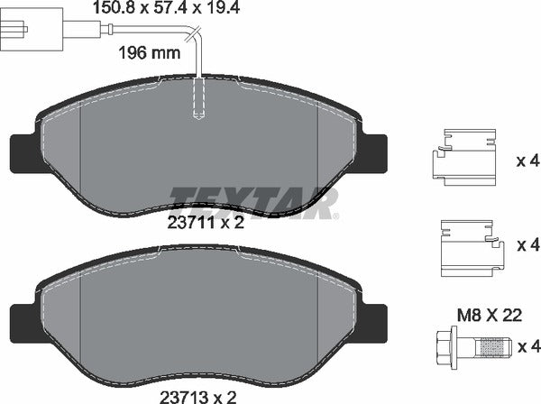 Textar Brake Pad Set - 2371104
