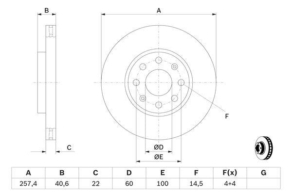 Bosch Brake Disc Pair Part No - 0986479223