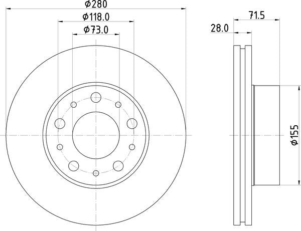 Mintex Brake Discs fits -Citroën Fiat Peugeot V304:5 MDC2755 (also fits other vehicles)