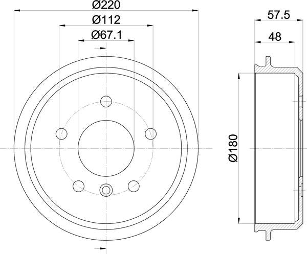 Mintex Brake Drum (Single) fits -MercedesBenz MBD062 (also fits other vehicles)