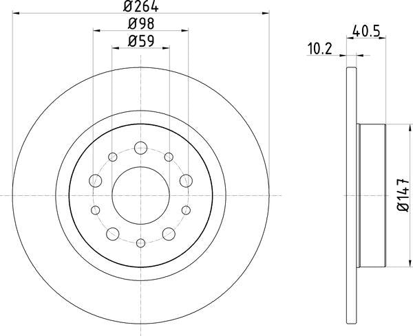 Mintex Brake Discs fits -Fiat V330:5 MDC2651 (also fits other vehicles)