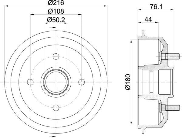 Mintex Brake Drum (Single) fits -Ford Mazda MBD036 (also fits other vehicles)