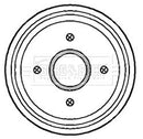 Borg & Beck Brake Drum (Single) -BBR7154