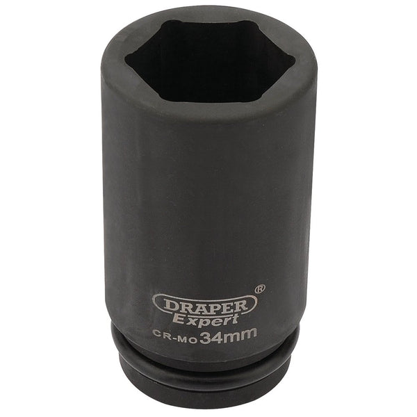 HI-TORQ 6 Point Deep Impact Socket, 3/4" Sq Dr, 34mm