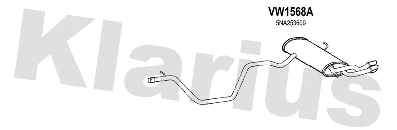 Klarius VW1568A - Box With Tail Pipe  - Fits Volkswagen Tiguan