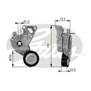 Gates DriveAlign Tensioner Pulley - T38148