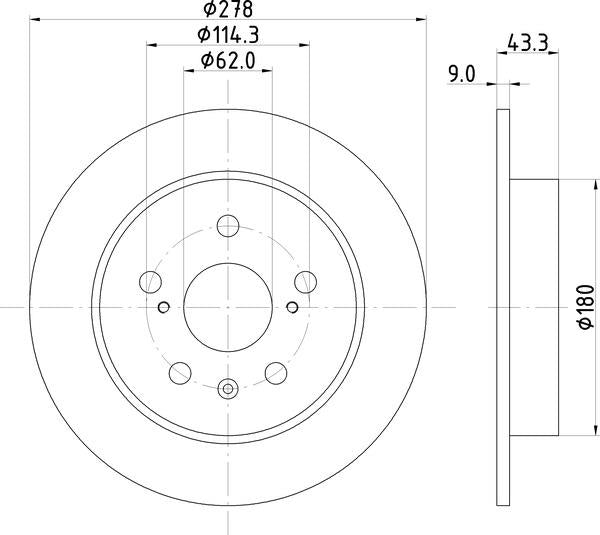 Mintex Brake Discs fits -Fiat Suzuki V332:5 MDC2715 (also fits other vehicles)